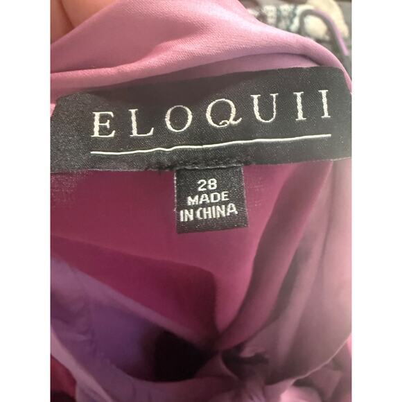 Eloquii Color Blocked Tie Neck Asymmetrical Blouse Plus 28 NEW Orchid Lilac - Picture 6 of 10